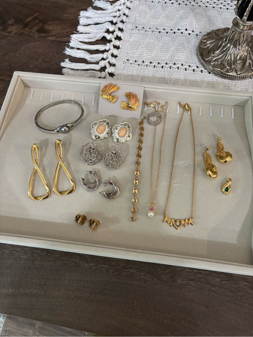 Vintage Avon jewelry lot with both silver and gold tone pieces